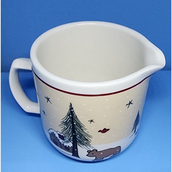 GINGER CREEK Meiwa Art Creamer Deer Bear Cabin & Trees 1997 Nice See Pictures - Picture 3 of 11